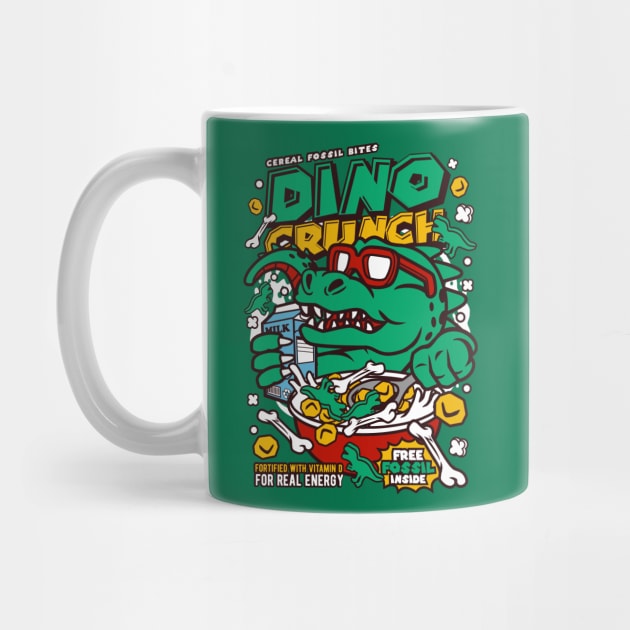 Retro Cartoon Cereal Box // Dino Crunch // Funny Vintage Breakfast Cereal by SLAG_Creative